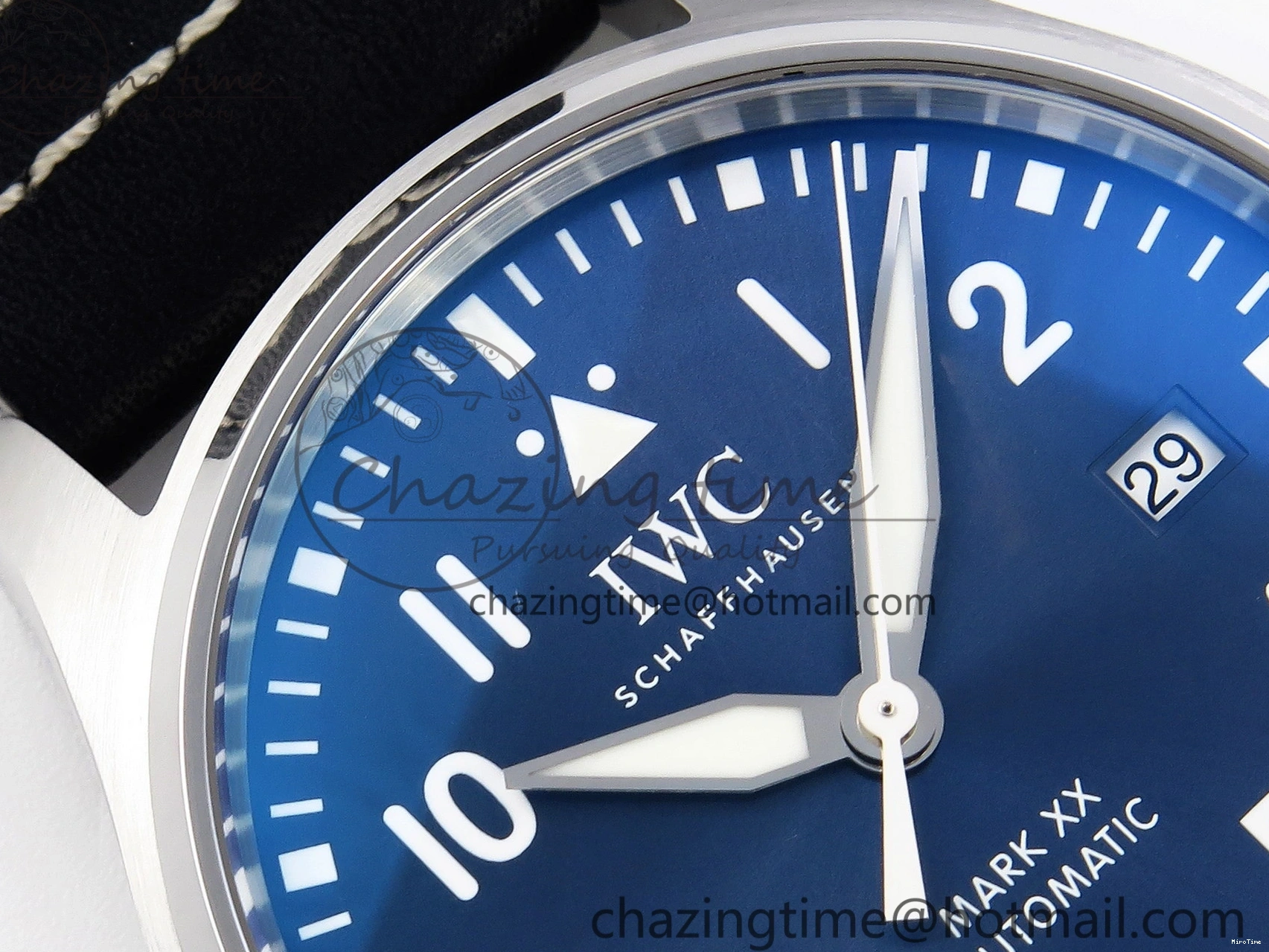 MIROTIME 1231 Pilot Mark XX IW328203 ZF 1:1 Best Edition Blue Dial on Dark Blue Leather Strap A Snug 7024